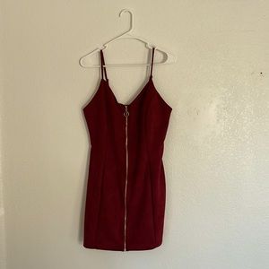 Red Zip Up Dress By Iris